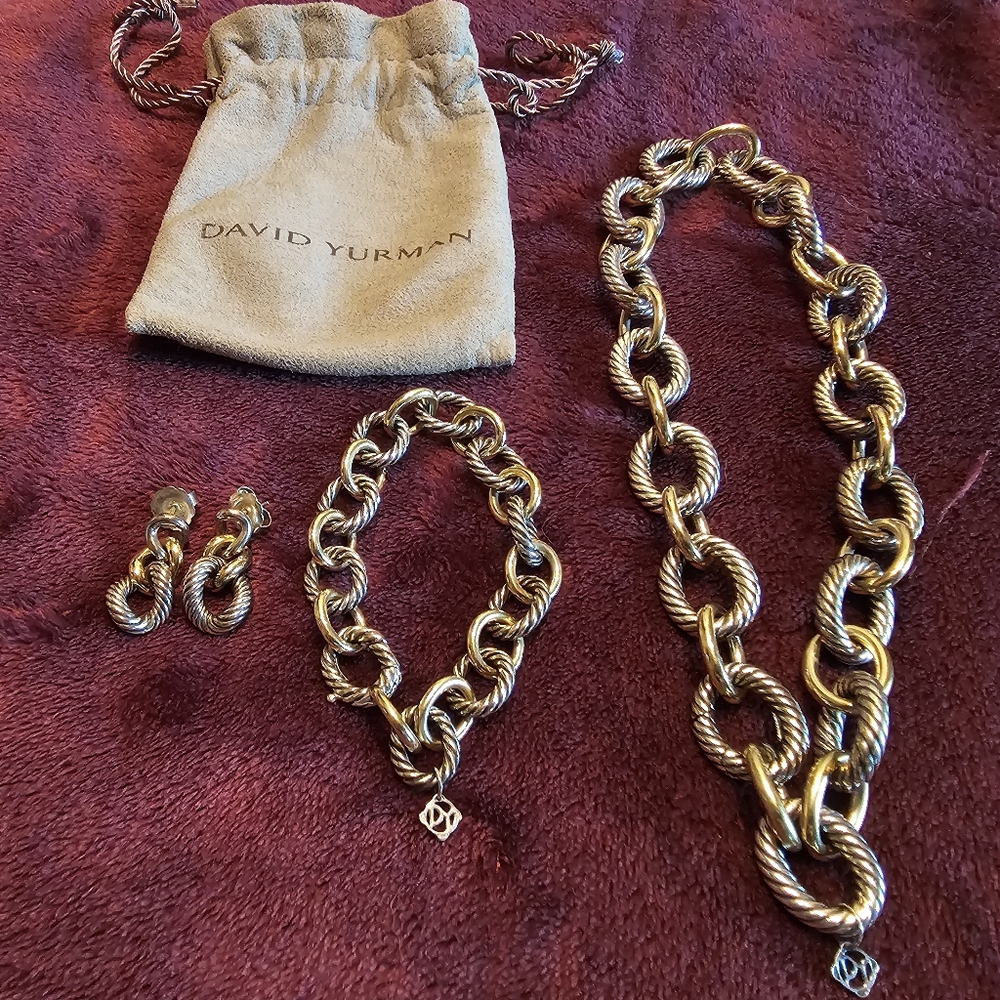 David Yurman Necklace Bracelet Earrings Set